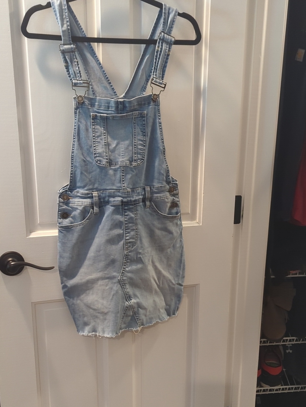 KanCan Light Blue Denim Overall Skirt Romper